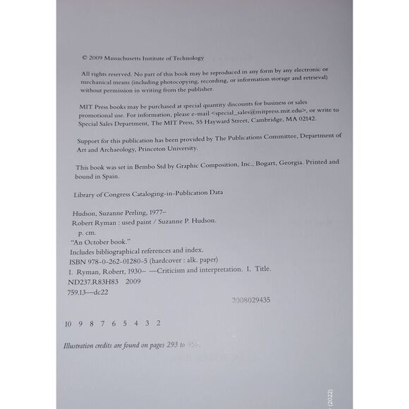 Robert Ryman - Used Paint By Suzanne Hudson 1st Print 2009 HB/DJ READ DESCRIPTIO - Picture 9 of 16